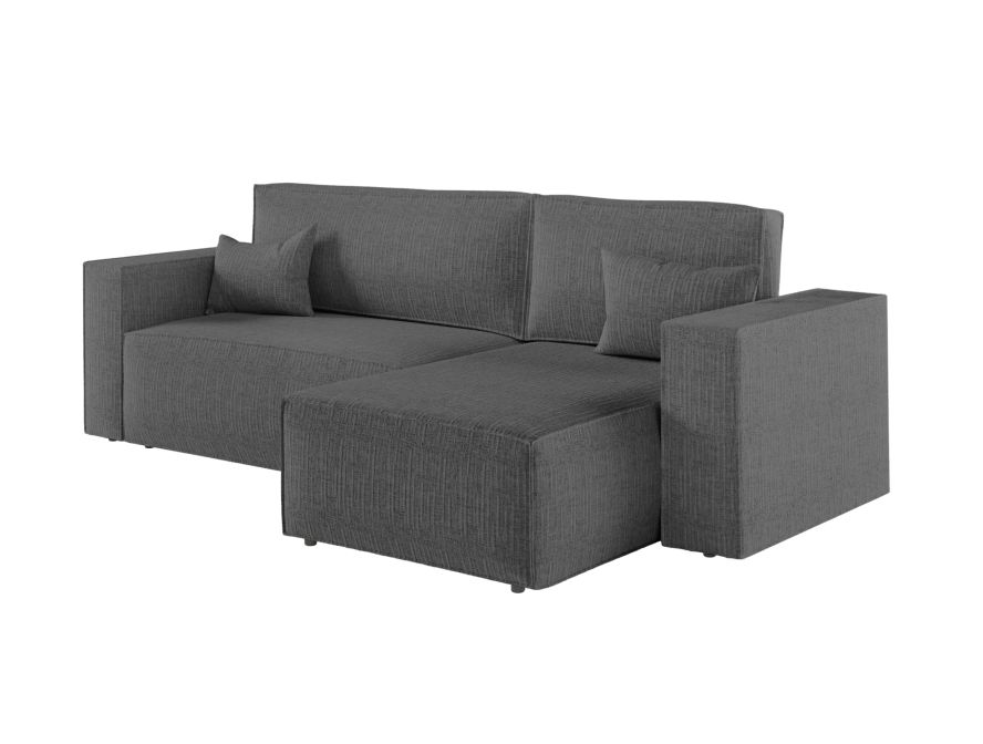 CHARLOTTE - Canapé d'angle convertible réversible avec coffre en tissu texturé 3D