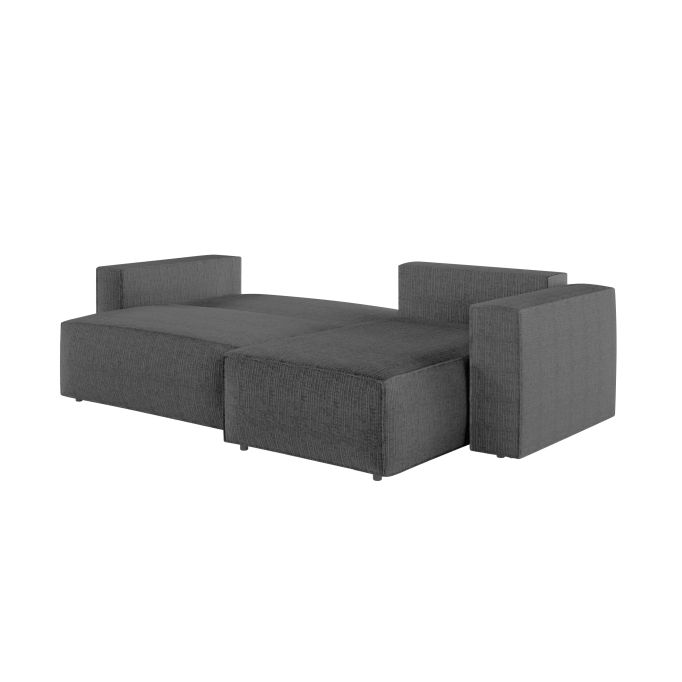 CHARLOTTE - Canapé d'angle convertible réversible avec coffre en tissu texturé 3D