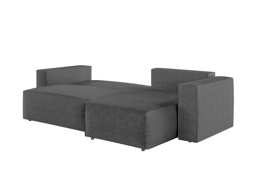 CHARLOTTE - Canapé d'angle convertible réversible avec coffre en tissu texturé 3D