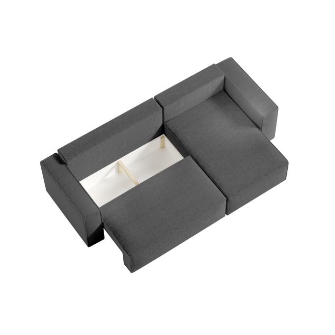 CHARLOTTE - Canapé d'angle convertible réversible avec coffre en tissu texturé 3D