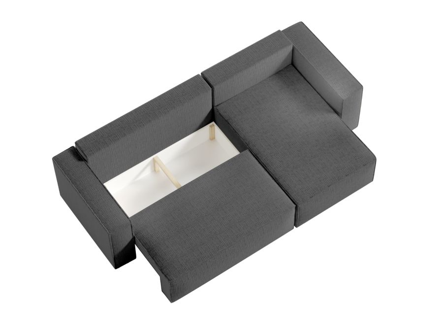 CHARLOTTE - Canapé d'angle convertible réversible avec coffre en tissu texturé 3D