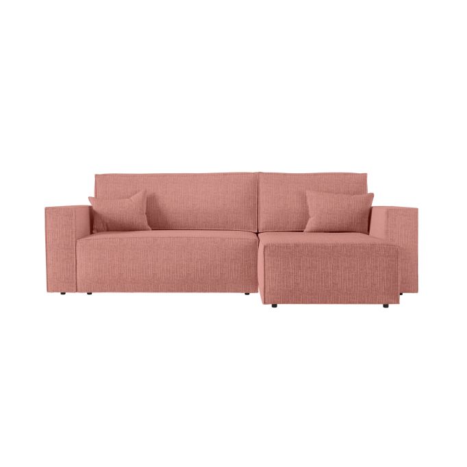 CHARLOTTE - Canapé d'angle convertible réversible avec coffre en tissu texturé 3D