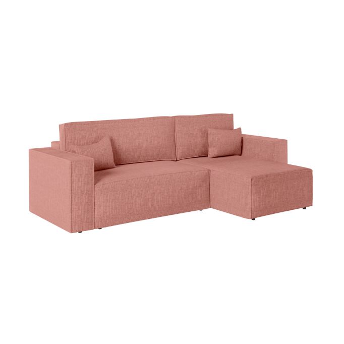 CHARLOTTE - Canapé d'angle convertible réversible avec coffre en tissu texturé 3D