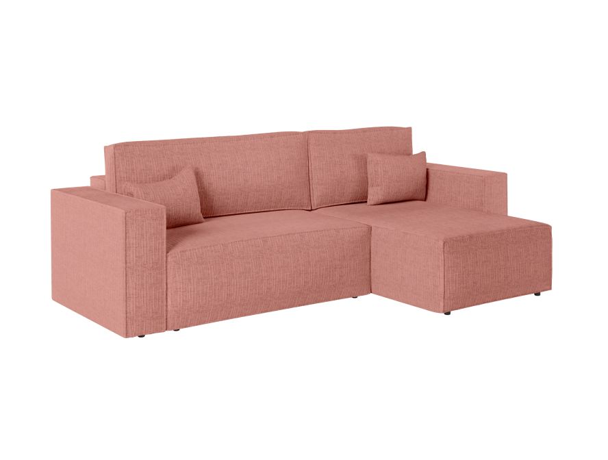 CHARLOTTE - Canapé d'angle convertible réversible avec coffre en tissu texturé 3D