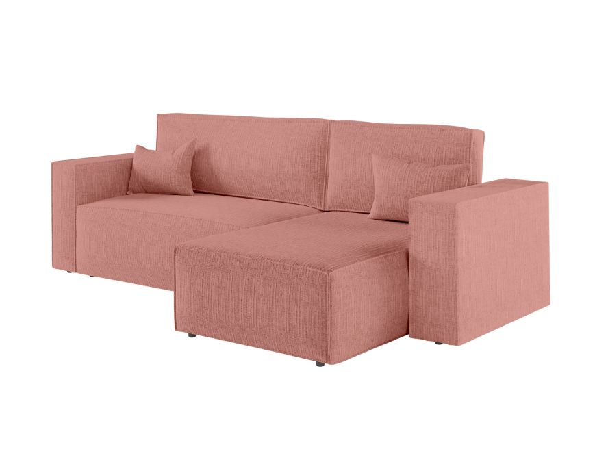 CHARLOTTE - Canapé d'angle convertible réversible avec coffre en tissu texturé 3D