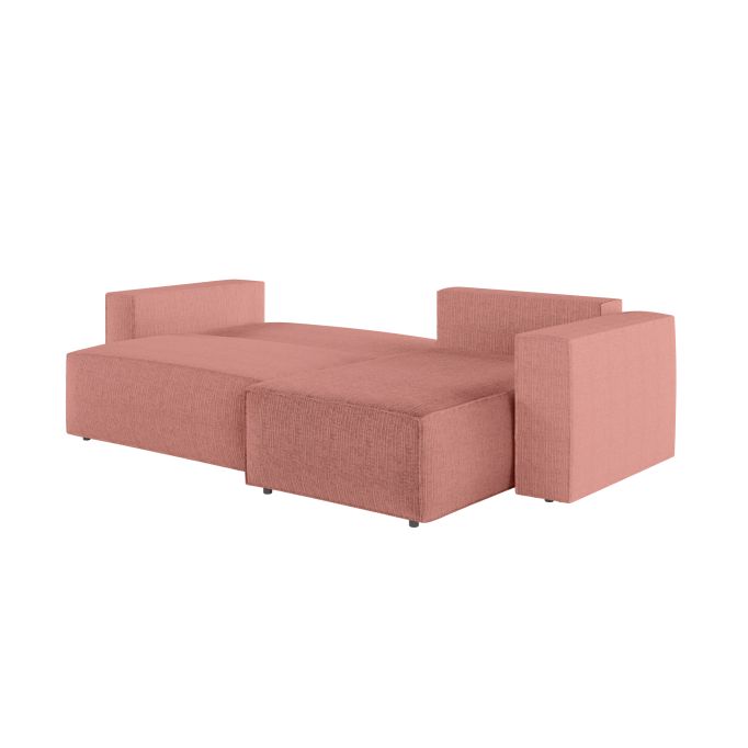 CHARLOTTE - Canapé d'angle convertible réversible avec coffre en tissu texturé 3D