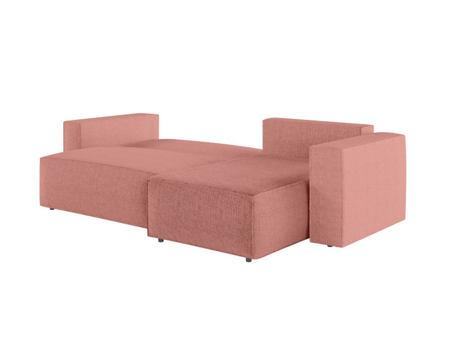 CHARLOTTE - Canapé d'angle convertible réversible avec coffre en tissu texturé 3D