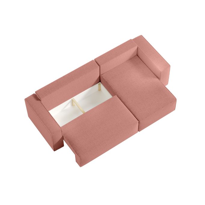 CHARLOTTE - Canapé d'angle convertible réversible avec coffre en tissu texturé 3D