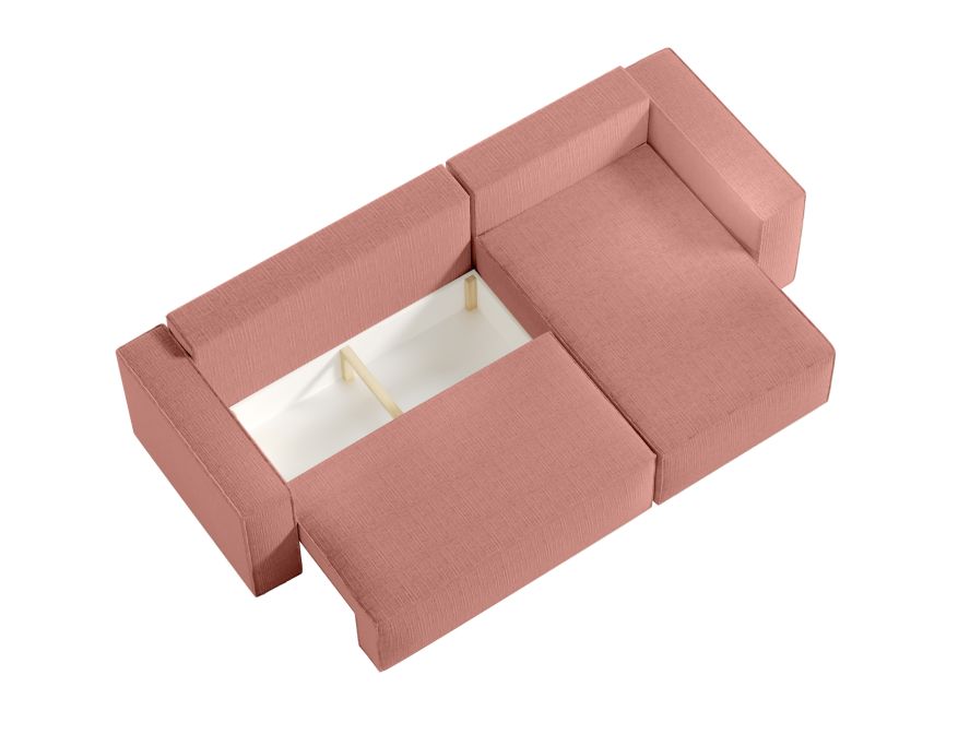 CHARLOTTE - Canapé d'angle convertible réversible avec coffre en tissu texturé 3D