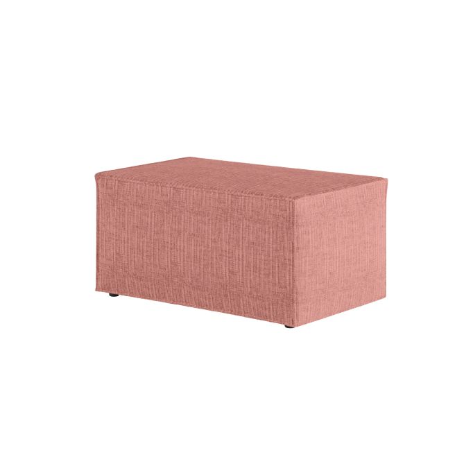 PACK - CHARLOTTE - Canapé d'angle convertible réversible avec pouf en tissu texturé 3D