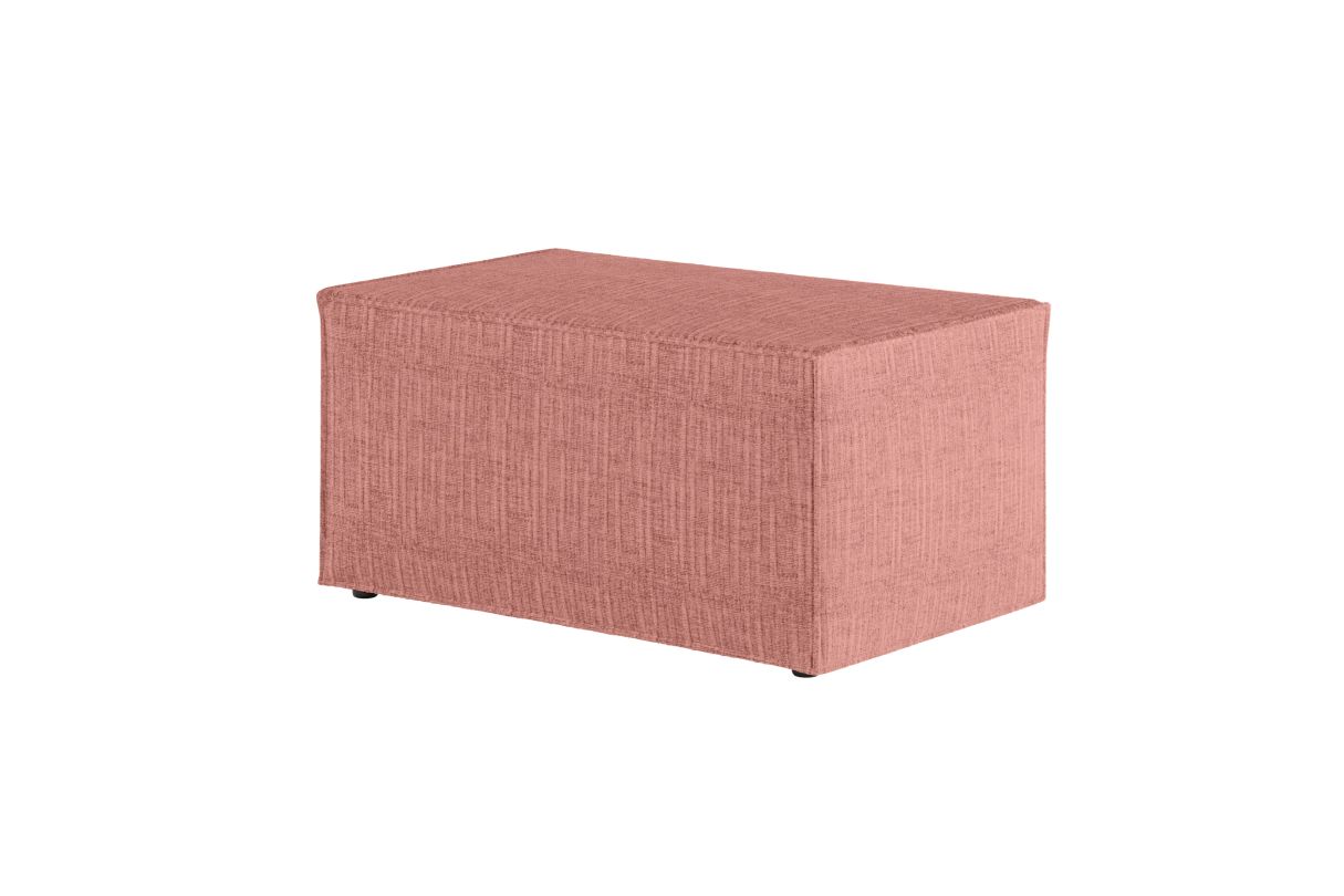 PACK - CHARLOTTE - Canapé d'angle convertible réversible avec pouf en tissu texturé 3D