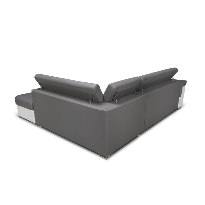 IVY - Canapé d'angle convertible avec coffre en simili