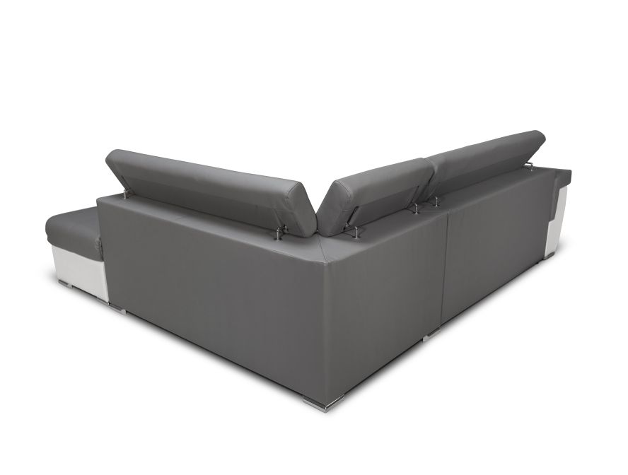 IVY - Canapé d'angle convertible avec coffre en simili