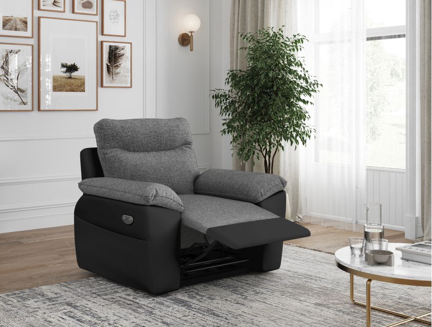 ROSS - Fauteuil de relaxation électrique en tissu et simili