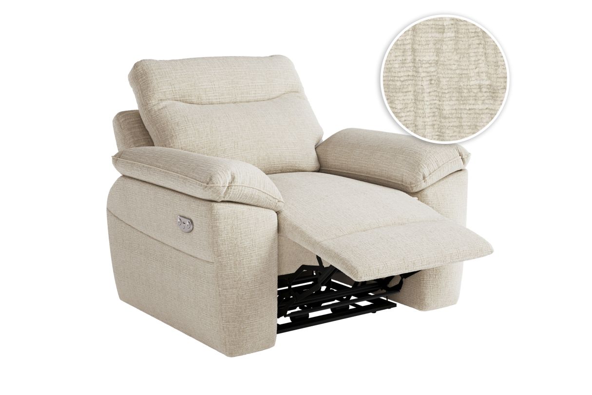 ROSS - Fauteuil de relaxation électrique en tissu texturé 3D