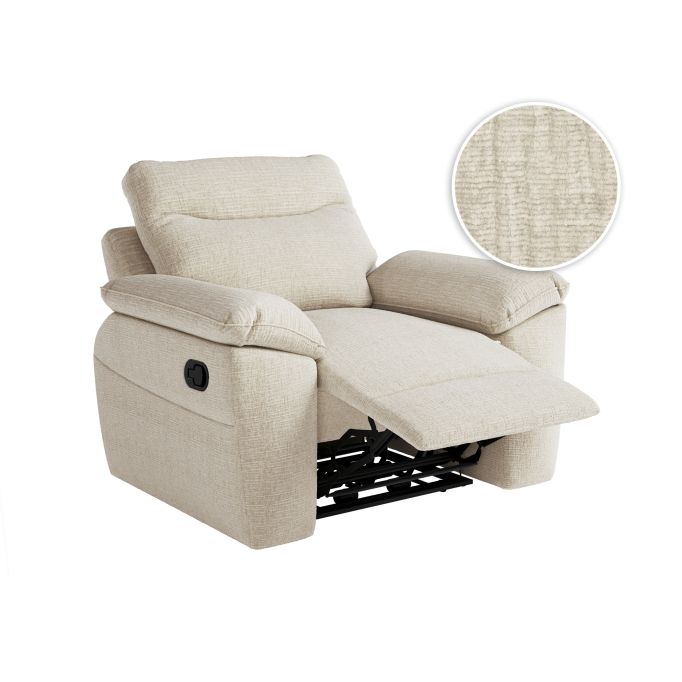 ROSS - Fauteuil de relaxation manuel en tissu texturé 3D