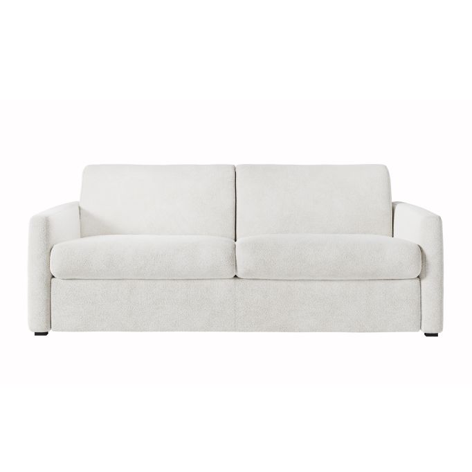 Canapé convertible système couchage express 3 places en tissu bouclettes