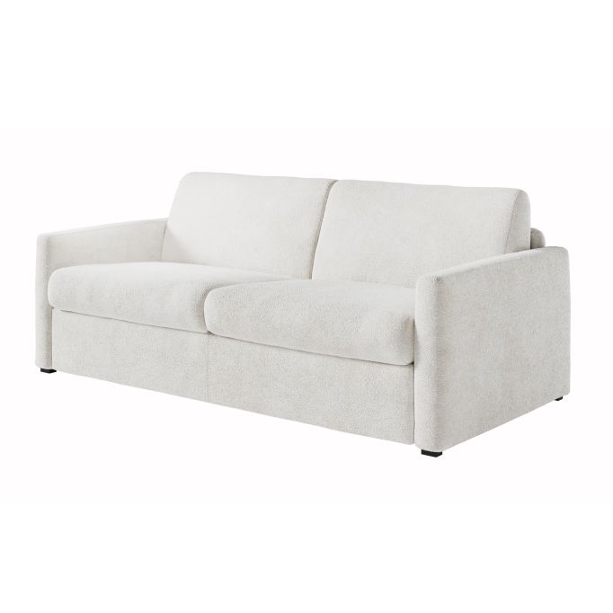 Canapé convertible système couchage express 3 places en tissu bouclettes