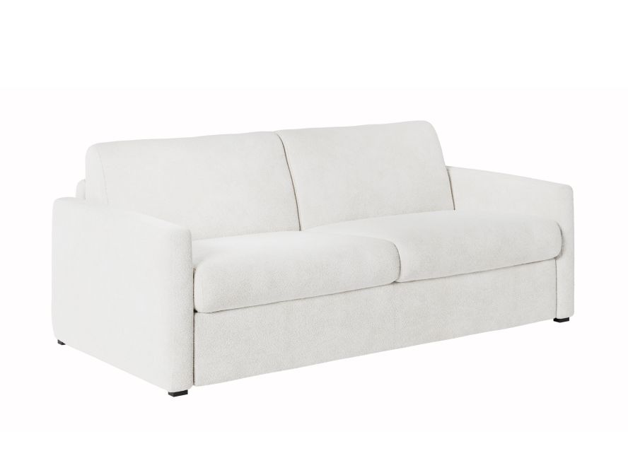 Canapé convertible système couchage express 3 places en tissu bouclettes