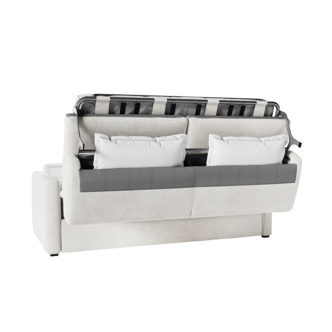 Canapé convertible système couchage express 3 places en tissu bouclette