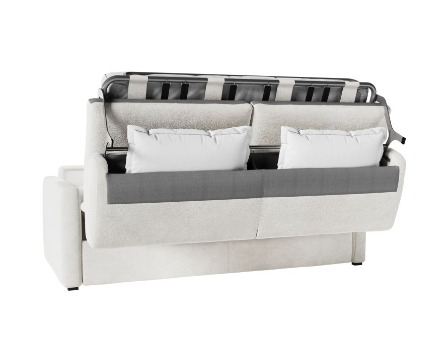 Canapé convertible système couchage express 3 places en tissu bouclette