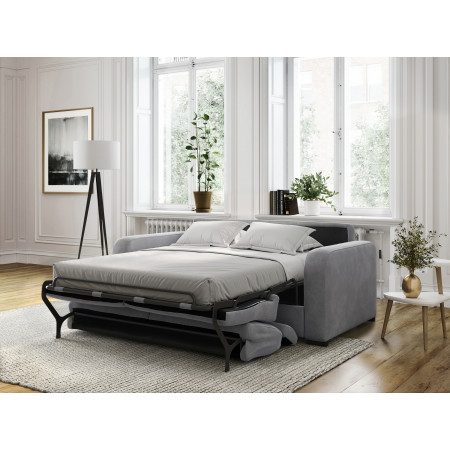 CAROLE - Canapé convertible système couchage express 3 places en tissu