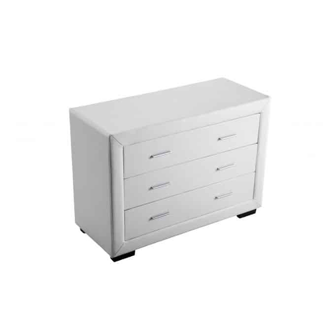 WSS917 - Commode de chambre 3 tiroirs en simili